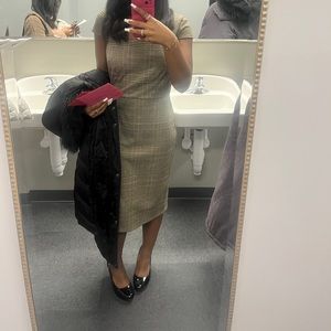 NINE WEST SZ SMALL MIDI DRESS, PLAID PRINT🤍